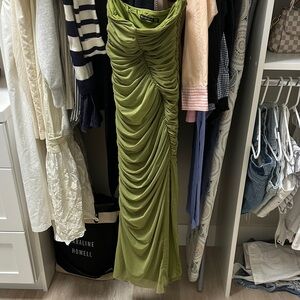 Abercrombie - Elegant Green Ruched Gown